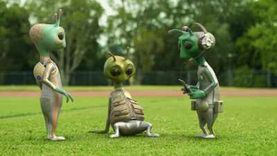 [muffled garbling] - Alien TV