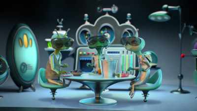 - [munching]
- [muffled speech] - Alien TV