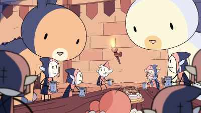 -[music and chatter stop]
-[cricket chirping] - Hilda