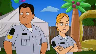 [music]
[cheering] - Corner Gas Animated