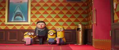 [music crescendos, then stops] - Minions: The Rise of Gru
