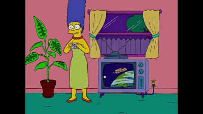 (music playing over TV) - The Simpsons