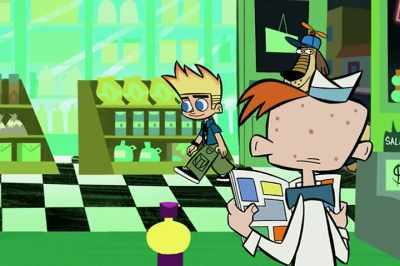 - (MUZAK PLAYS)
- (BELL RINGING) - Johnny Test
