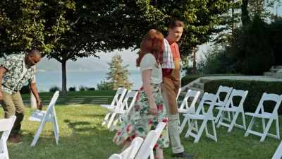 - My dad just grabbed you,
didn't he?
- Yeah, quite forcefully too. - Two Chefs and a Wedding Cake
