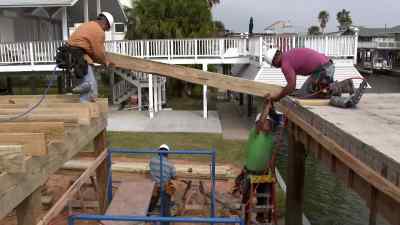 My framing team is here,
and we're getting the deck
all built out. - Brother vs. Brother