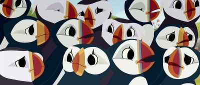 My home was ruined
by such a big storm. - Puffin Rock and the New Friends