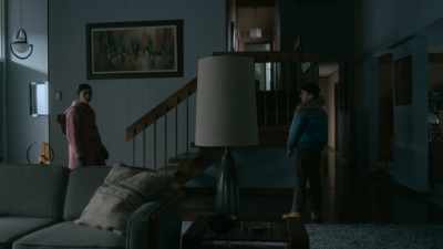 My mom should be in her
study, but we have to be quiet. - Tales from the Loop