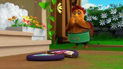 -My salon.
-[all groaning] - The Chicken Squad