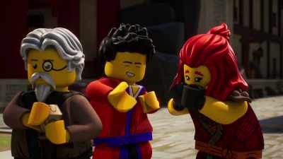 My uncle and I were,
uh, just about to check out - LEGO Ninjago: Dragons Rising