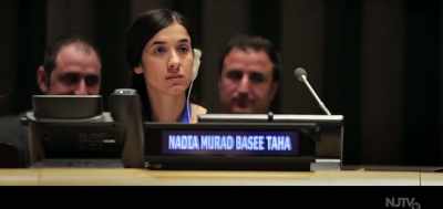 Nadia Murad's spirit
is not broken. - On Her Shoulders