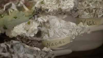 Naomi's hot nuts,
Vicki's pickled beats, - At Home with Amy Sedaris