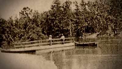 NARRATOR:  14 wagons
at the ferry crossing, - The Curse of Civil War Gold