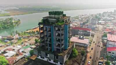 [narrator]  A devastated
 Liberian landmark - Mysteries of the Abandoned