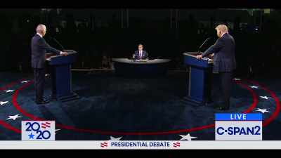 [narrator] A key moment comes
when Trump is asked - Death to 2020