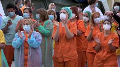 Narrator: All over
the country, crowds - The Vaccine: Conquering COVID