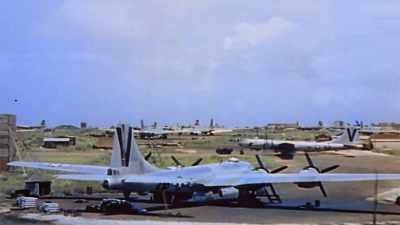 NARRATOR: American
air power is building up - The Pacific War in Color