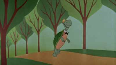 Narrator: AND BERT THE TURTLE
PREPARES EVERYONE - America in Color