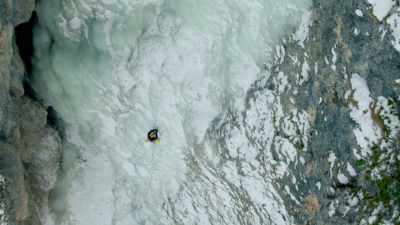 NARRATOR: Angelika must constantly check
the ice is strong enough to hold her. - Europe From Above