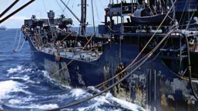 Narrator: AS THE
FORCE APPROACHES SAIPAN, - The Pacific War in Color