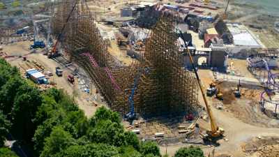 NARRATOR: As the weeks tick by,
the structure grows and grows. - Europe From Above