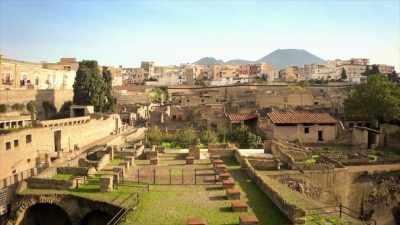 NARRATOR: At Herculaneum,
Andrew wants to examine - Lost Treasures of Rome