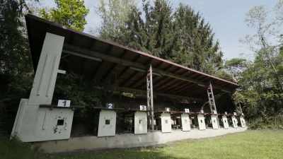 Narrator:
Back at the rifle range, - Secret Nazi Ruins