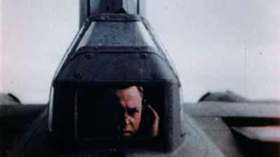 NARRATOR: Bombardier
Herb Macia scrapes the waves - The Pacific War in Color
