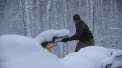 NARRATOR: Building a cabin
from recently repurposed parts - Life Below Zero: Next Generation