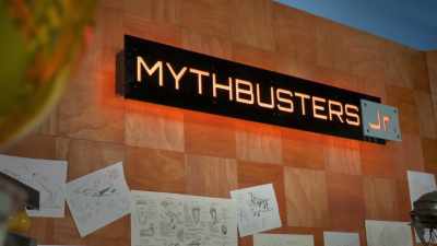 Narrator:
BUT CANNAN'S ENTHUSIASM - Mythbusters Jr.