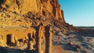 Narrator: Cut into the rock
inside this holy mountain, - Lost Kingdom of the Black Pharaohs