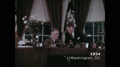 [narrator] Decades later,
FDR launches emergency measures - First Ladies