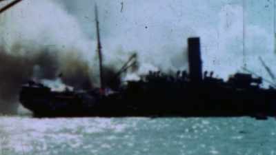 NARRATOR: Eleven ships
belch out their last breath - The Pacific War in Color