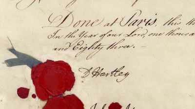 Narrator: Finally,
on September 3, 1783, - Benjamin Franklin