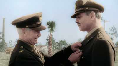 Narrator: GABLE JOINS THE 351st
HEAVY BOMBARDMENT GROUP. - America in Color