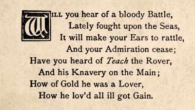 Narrator: He composed poetry...
Including a ballad - Benjamin Franklin