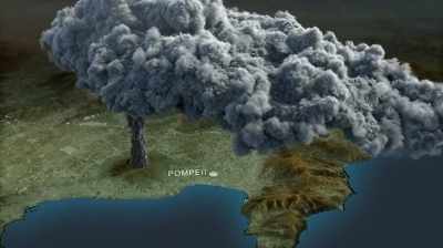  Narrator: High altitude winds
 dragged the mushroom cloud - Pompeii: Secrets of the Dead