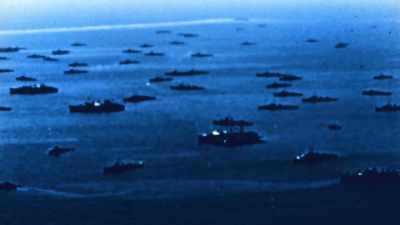 Narrator: IT WOULD BE
THE LARGEST AMPHIBIOUS ASSAULT - The Pacific War in Color