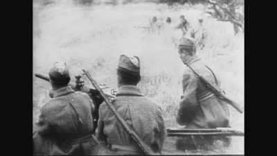 [narrator]
 Meanwhile, The Nazi attack - World War II: Race to Victory