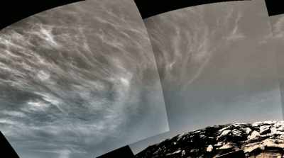 NARRATOR: Opportunity showed
us icy clouds - Mars: One Day on the Red Planet