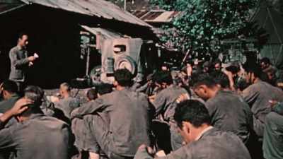 Narrator: REST ALSO OFFERS
A RARE CHANCE TO REFLECT. - The Pacific War in Color