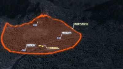 [narrator]
 Russell is positioned
 above a large clearing - Expedition Bigfoot