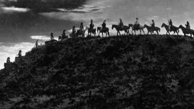 Narrator: Seeing a group
of Indians on a bluff - The American Buffalo