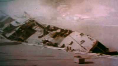 NARRATOR: The USS
Oglala is listing badly. - The Pacific War in Color