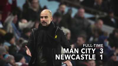 [narrator] The win over Newcastle
puts City 12 points clear - All or Nothing: Manchester City