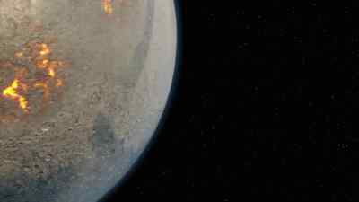 Narrator: THE YOUNG EARTH
ALSO TOOK A BIG HIT. - How the Universe Works