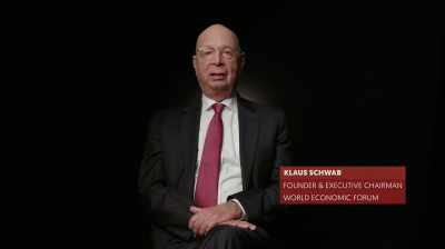 [narrator]
This is Klaus Schwab, - The New Corporation: The Unfortunately Necessary Sequel