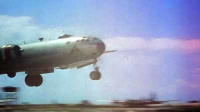 NARRATOR: Three
hundred and twenty-five B-29s - The Pacific War in Color