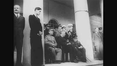 [narrator] While the Big Three
revel in the success - World War II: Race to Victory