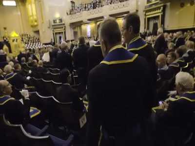 [narrator] While the Brethren
take their seats, - Inside the Freemasons
