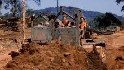 Narrator: WORKERS NICKNAME IT
"THE BIG SNAKE." - The Pacific War in Color